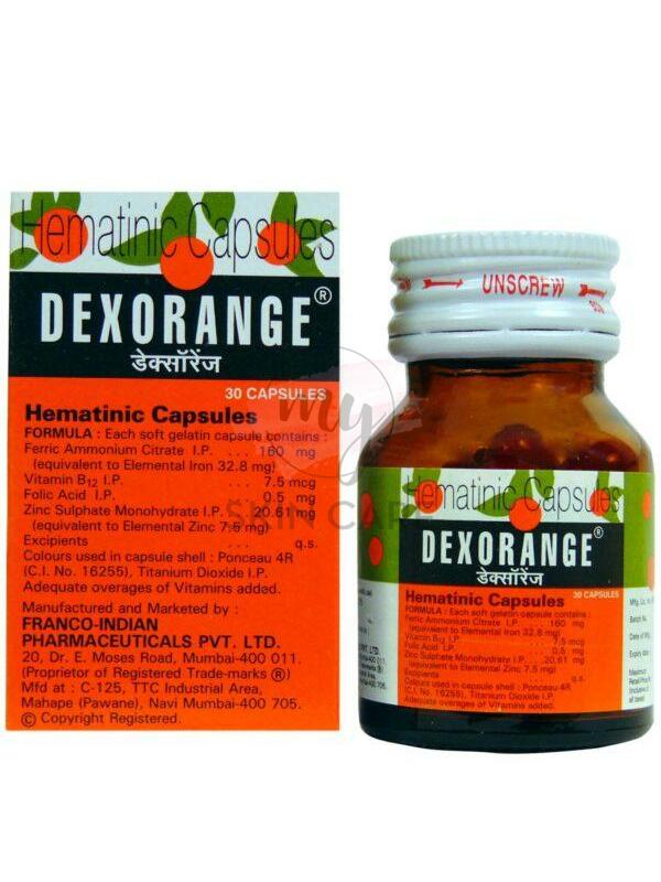 Buy Dexorange Capsule 30's from Franco-indian Pharmaceuticals in India